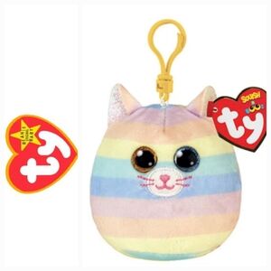 2/$10 Ty Inc 5" Beanie Babies Heather Cat Squish Plush Toy With Clip